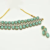 Tanishka Carved Stones Mint Choker - The Pashm